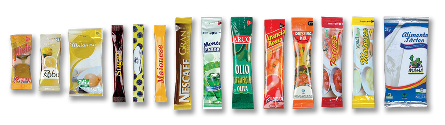 Produits obtenus avec les ensacheuses sticks de MF PAckaging