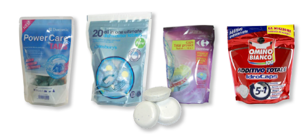 Produits obtenus avec les ensacheuses pour détergents ICA